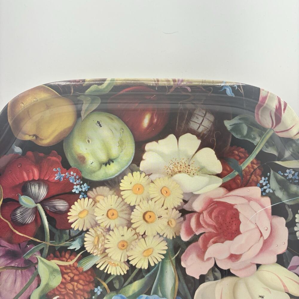 Vintage Worcester‎ Ware Decorative Metal Serving Tray Floral Fruit Design MCM - Picture 4 of 7